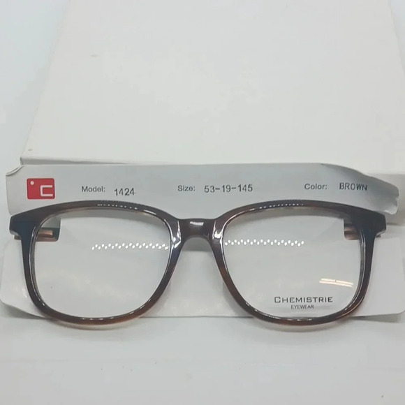 NWT MEN'S CHEMISTRIE EYEGLASS FRAMES 1424 BROWN - Picture 1 of 3